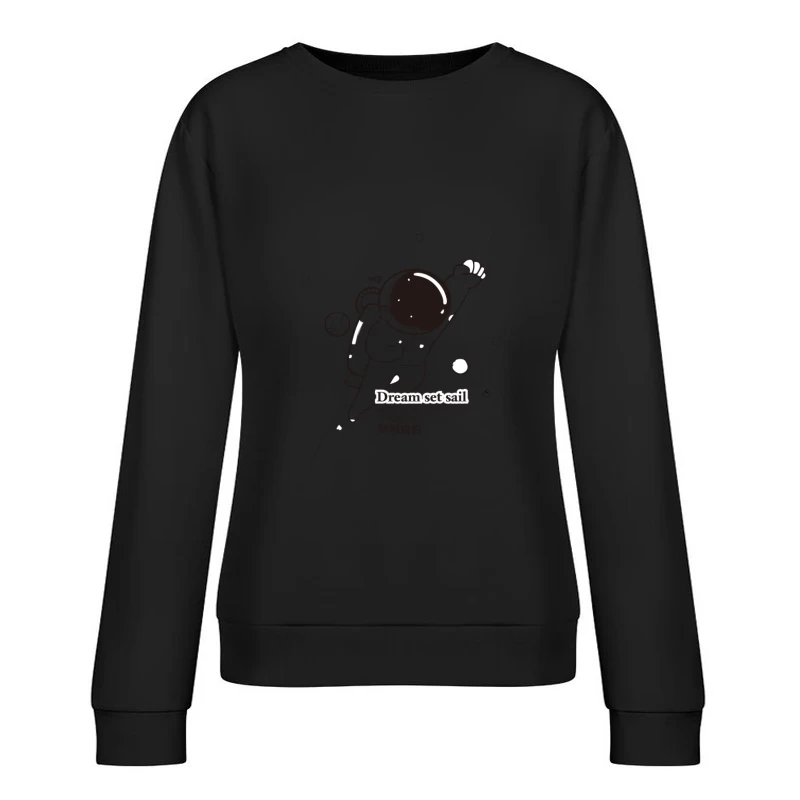 Astronaut schwebt im Weltraum Damen Pullover Sweatshirt