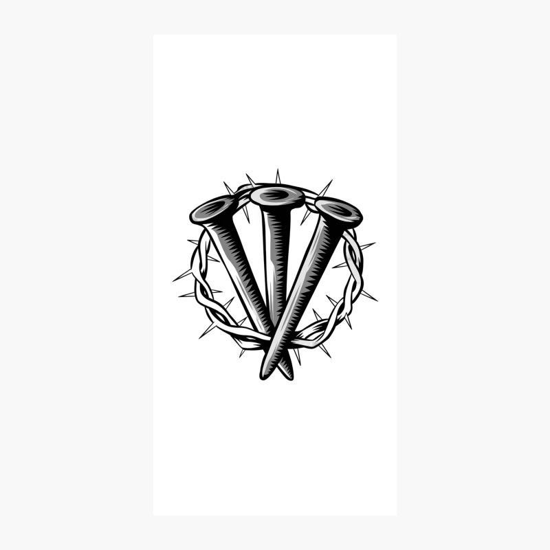 Crucifixion Nails and Crown of Thorns: Christian Symbolism iPhone Case