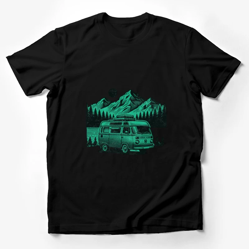 Van rétro dans un paysage de montagne Homme T-Shirt