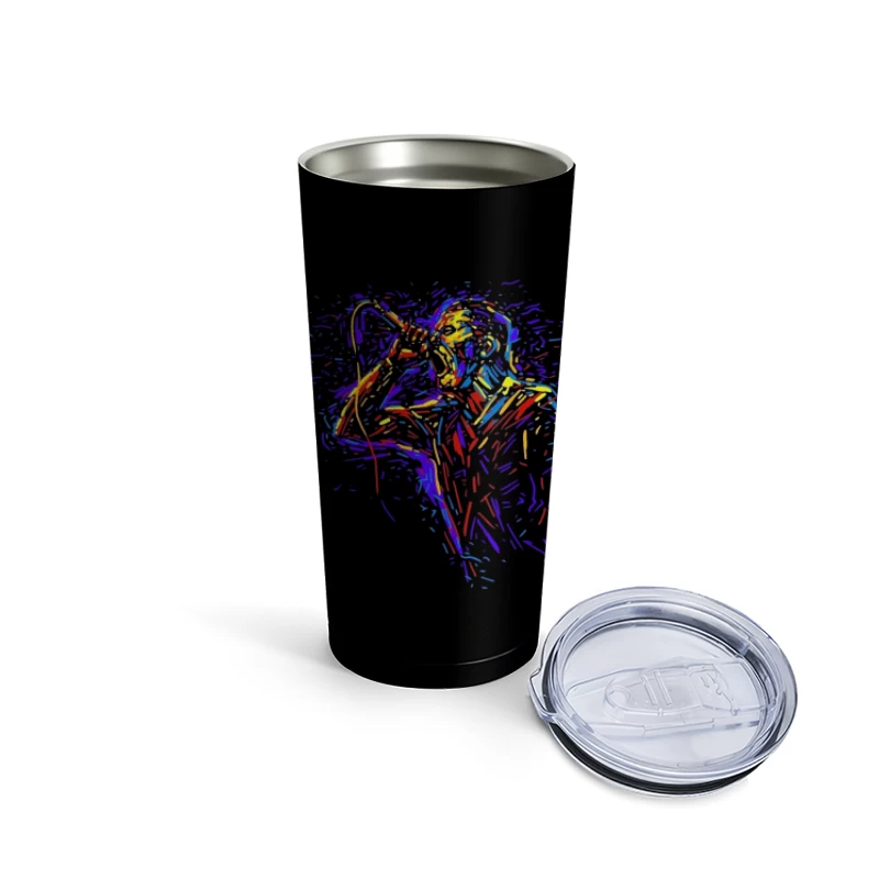 Colorful Abstract Singer Illustration Travel Mug