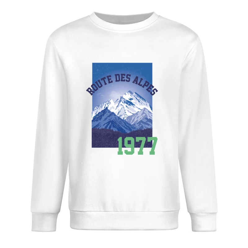Alpenroute 1977 Berglandschaft Herren Pullover Sweatshirt