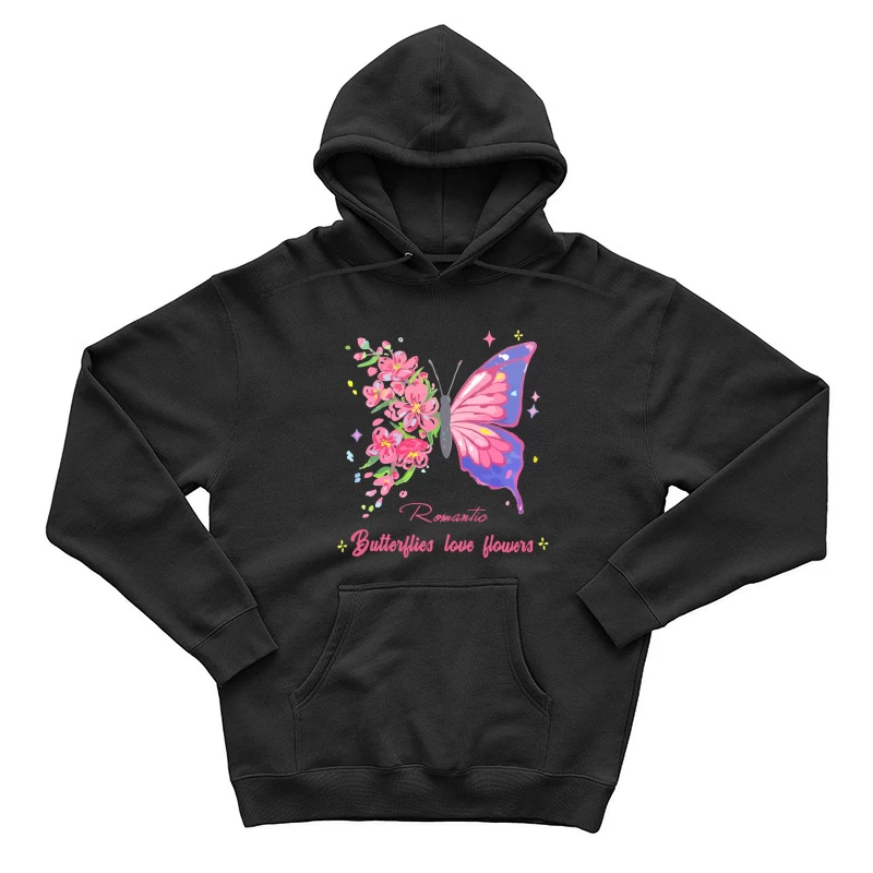 Romantische Schmetterlinge und Blumen Herren Pullover Hoodie