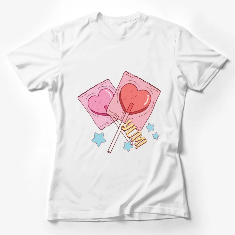 Herzförmige Lutscher Illustration Damen T-Shirt