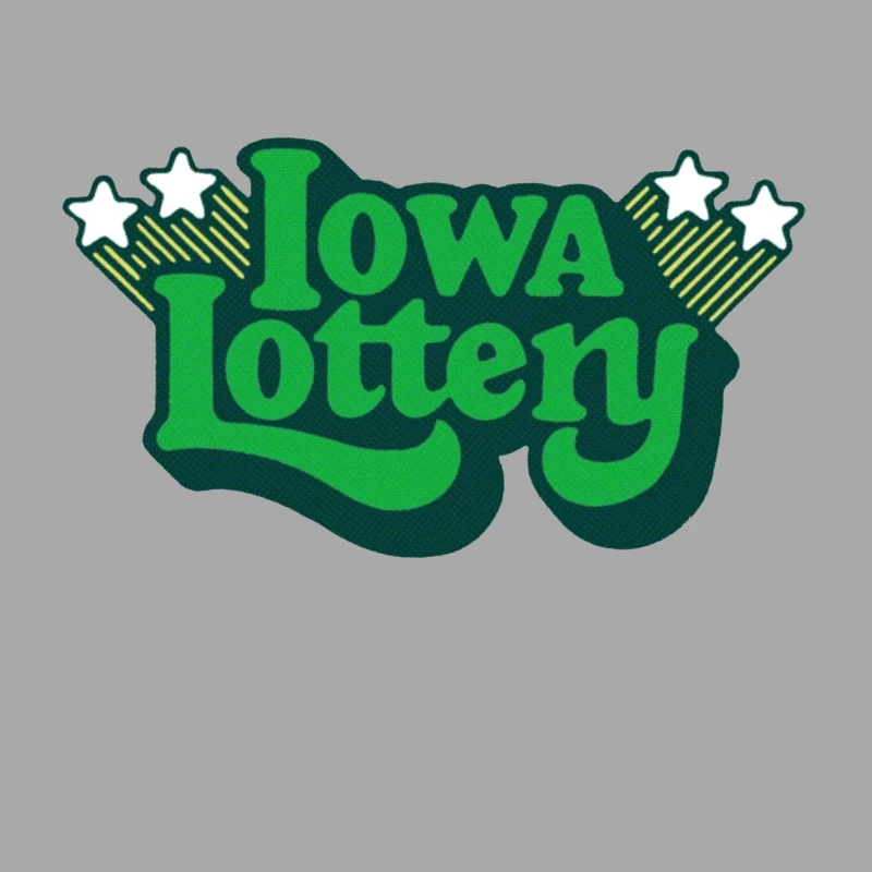 Vintage-Style Iowa Lottery Green Logo with Stars Male Pullover Hoodie