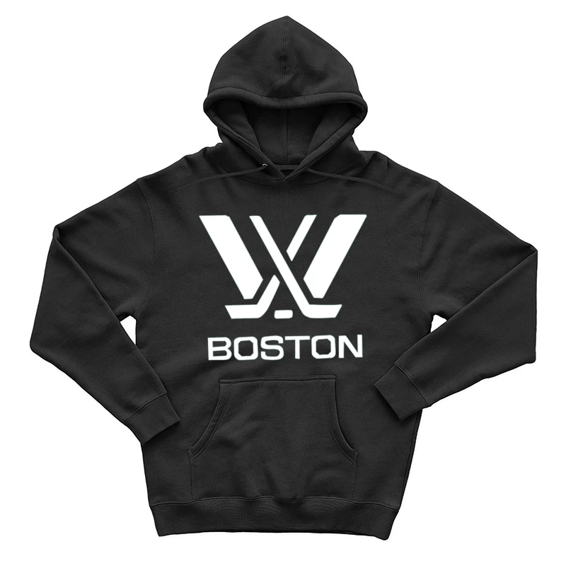 Boston Hockey Team Logo Line Drawing Male Pullover Hoodie