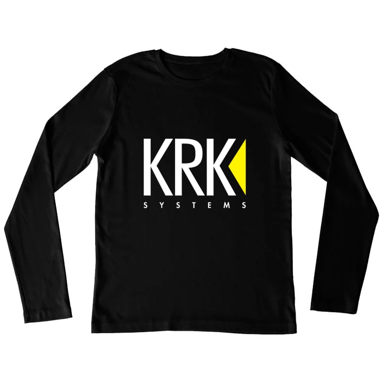 KRK Systems Minimalist Logo Design with Yellow Accent Female Long Sleeve T-Shirt