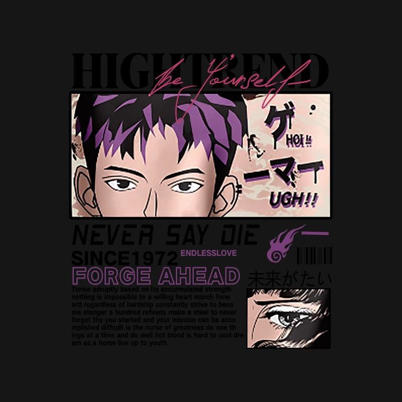 Anime Augen und Textkunst Damen T-Shirt