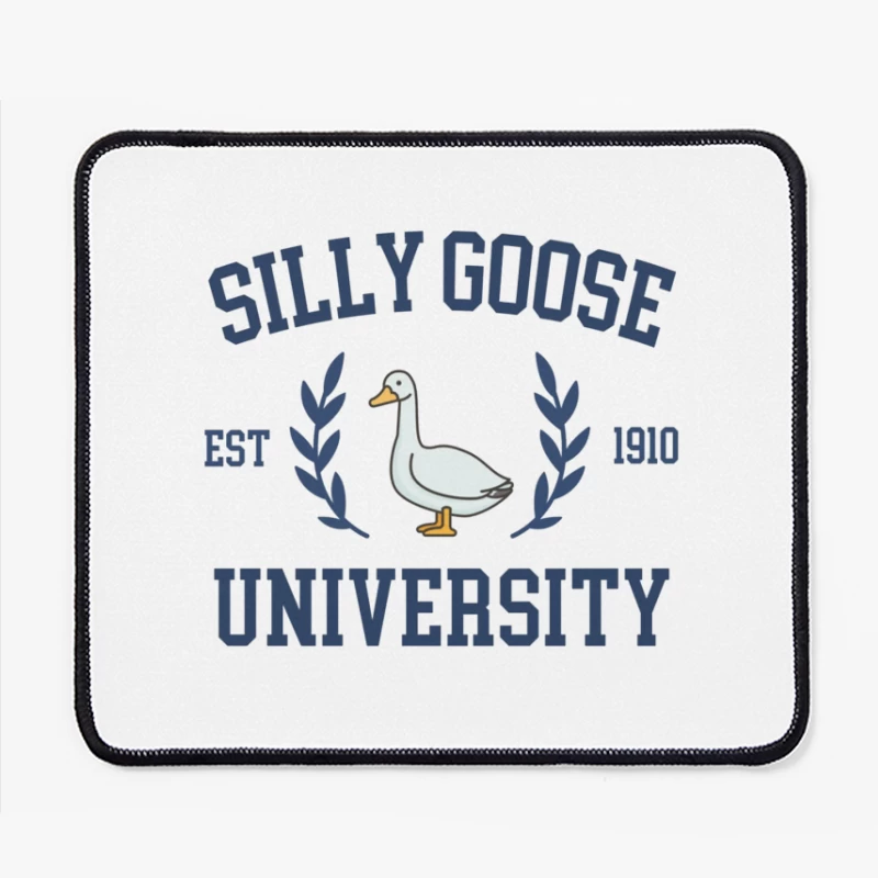 Silly Goose University Vintage-Style Logo Design Mouse Pad