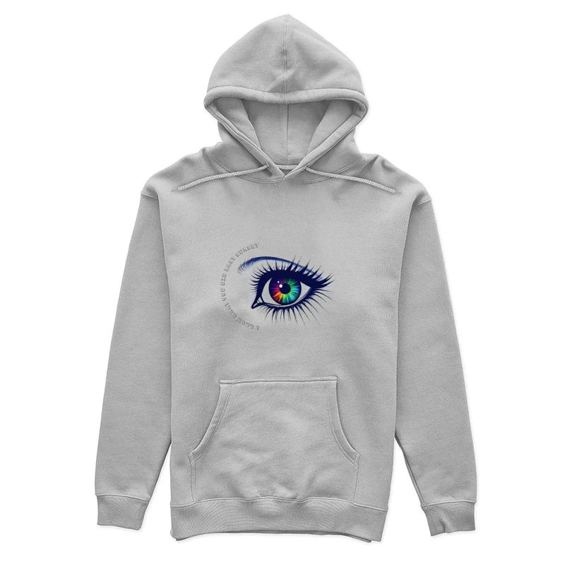 Mesmerizing Rainbow Eye Digital Art Female Pullover Hoodie