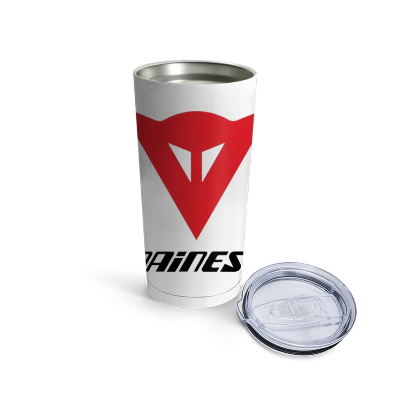 Dainese Motorcycle Gear Brand Logo in Red Travel Mug