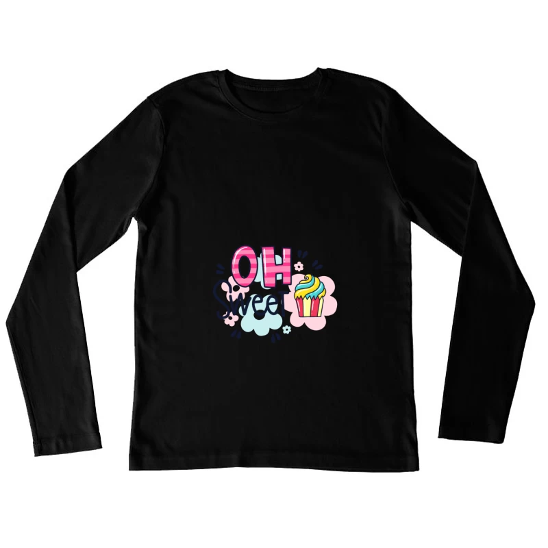 Motif sucré avec cupcake Femme Manches Longues T-Shirt