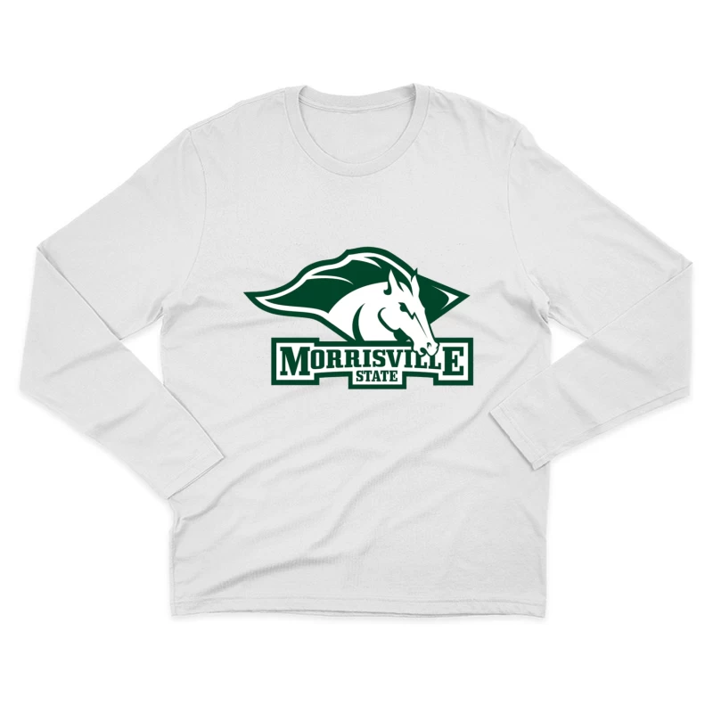 Morrisville State College Athletics Logo with White Horse Mascot Male Long Sleeve T-Shirt