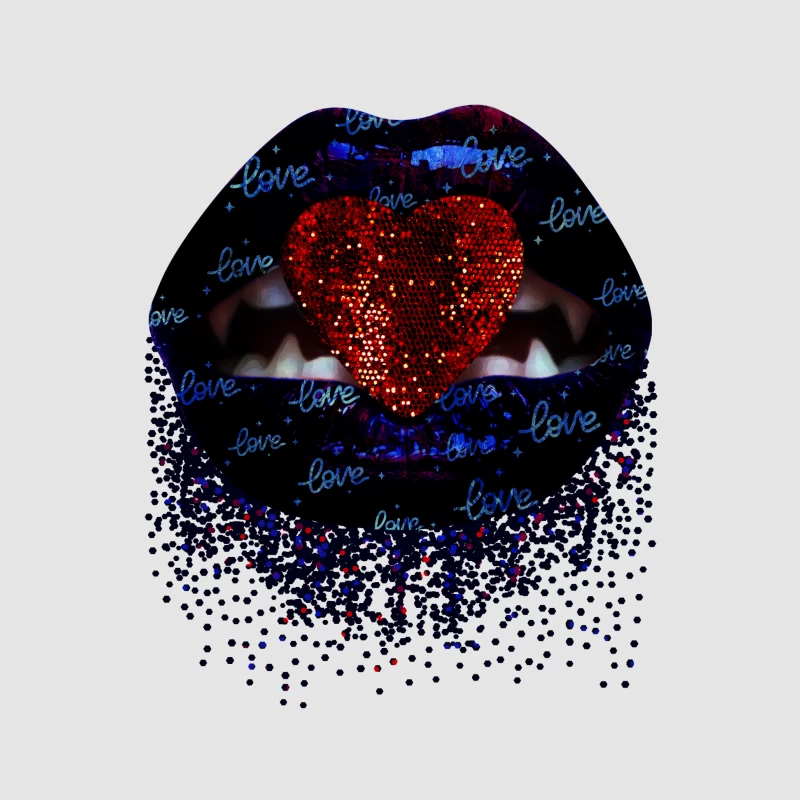 Herz und Lippenkunst Herren Pullover Hoodie