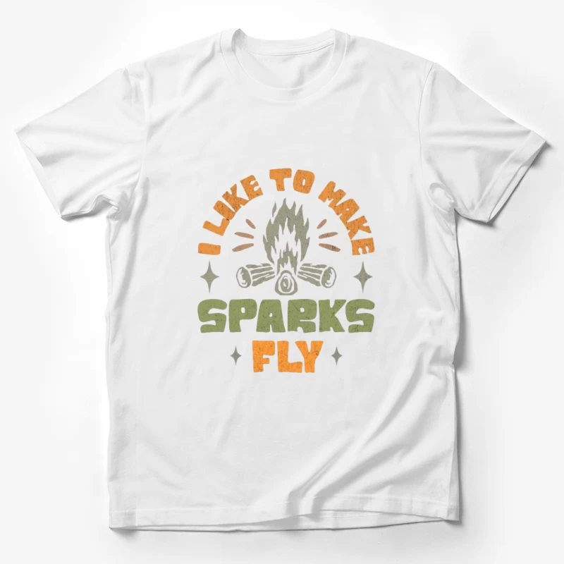 Lagerfeuer Grafik: Funken fliegen Herren T-Shirt