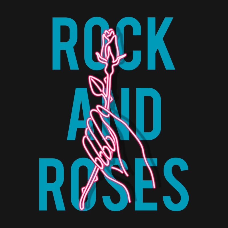 Rock et Roses - Design néon artistique Femme T-Shirt