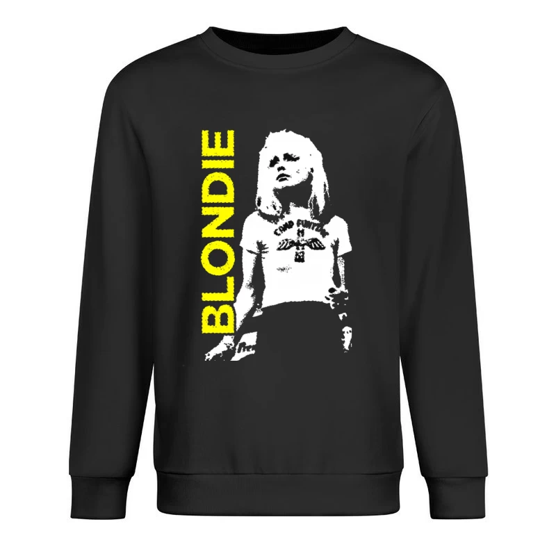 Black and White Punk Rock Artistic Portrait Male Pullover Sweatshirt