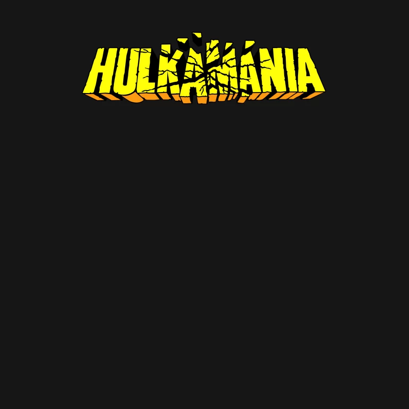 Hulkamania Wrestling Logo: Yellow Cracked Typography Design Female T-Shirt
