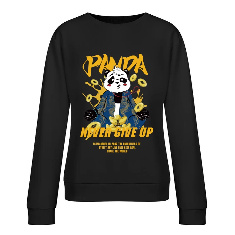 Panda Meditierend auf Reichtum Damen Pullover Sweatshirt