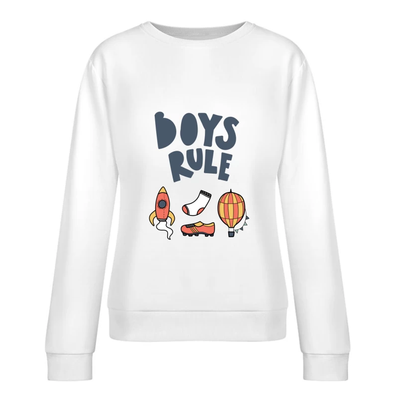 Illustration colorée de fusée et ballon Femme Sweat-shirt à enfiler