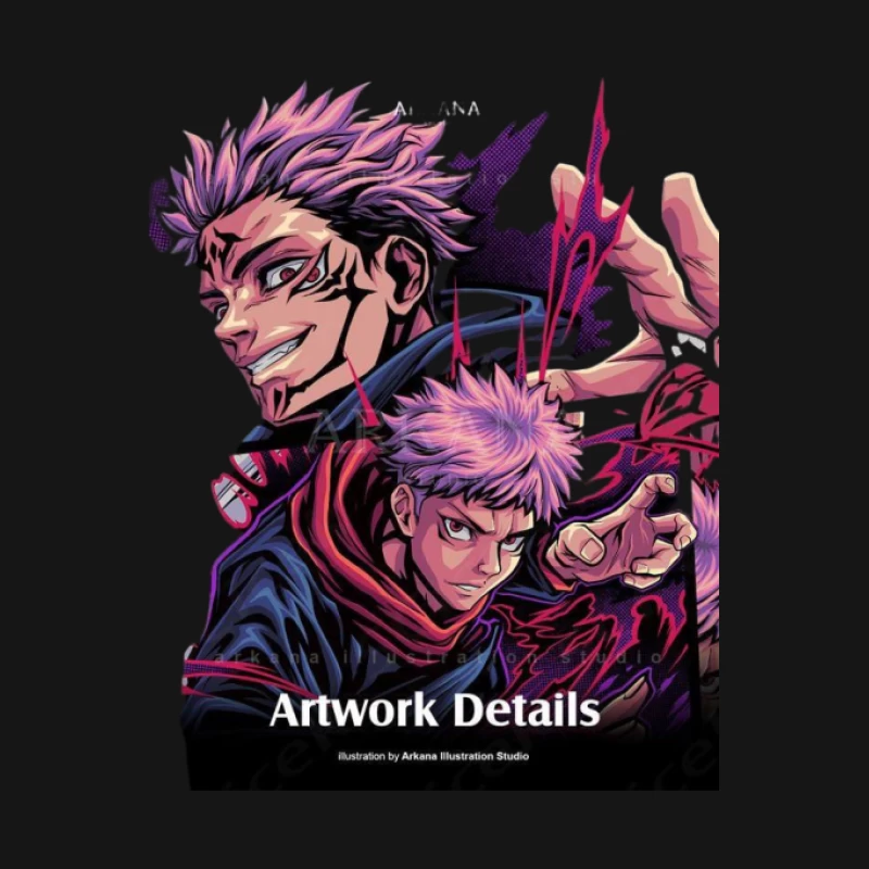 Anime-Charakter-Illustration Herren T-Shirt