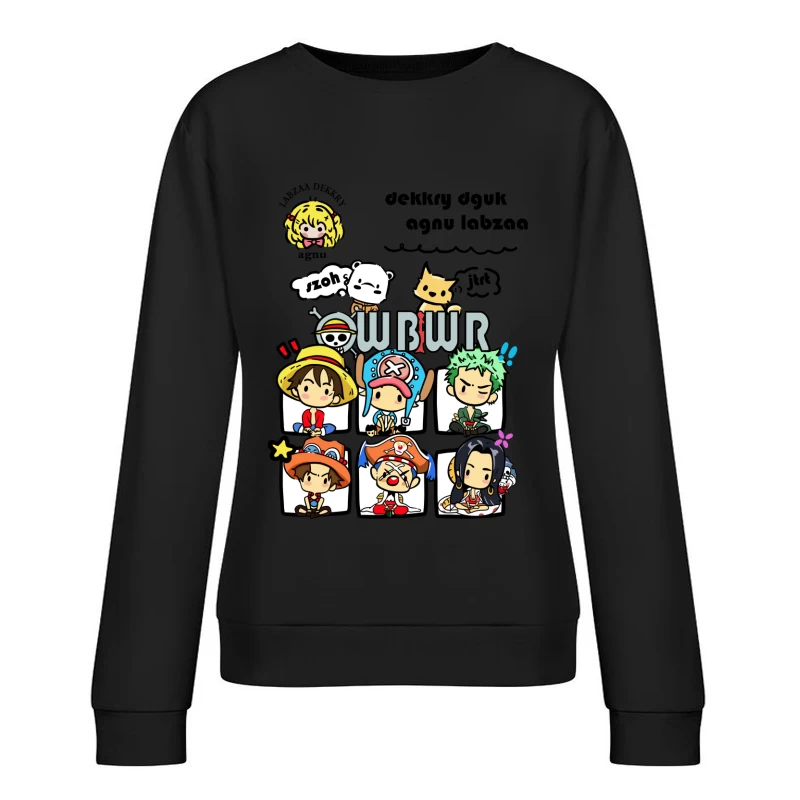 Lustige Piraten-Charaktere Damen Pullover Sweatshirt