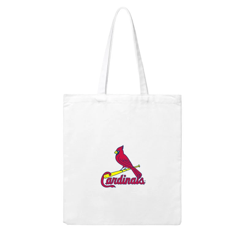 St. Louis Cardinals MLB Team Logo with Red Cardinal Mascot Cotton Tote Bag