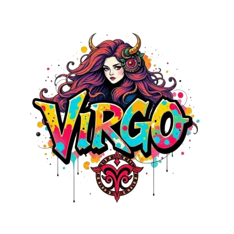 Colorful Virgo Zodiac Art Pin