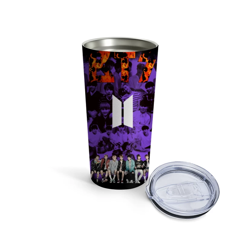 BTS K-Pop Group Art Travel Mug