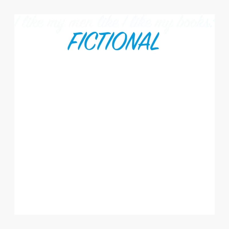 Simple Blue Fictional Text on White Pin
