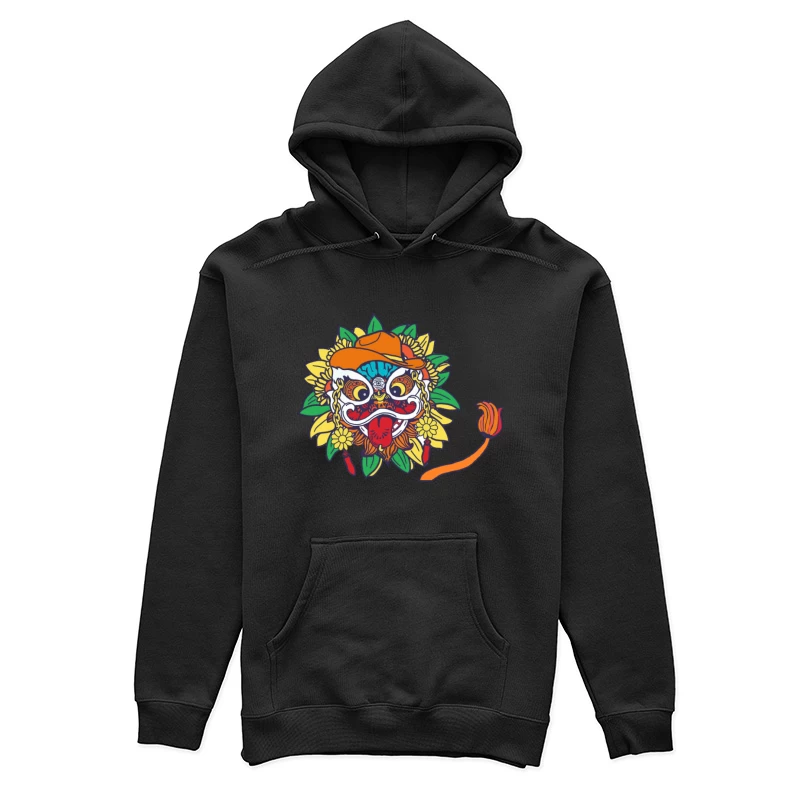 Traditionelle Maske mit Sonnenblume Damen Pullover Hoodie