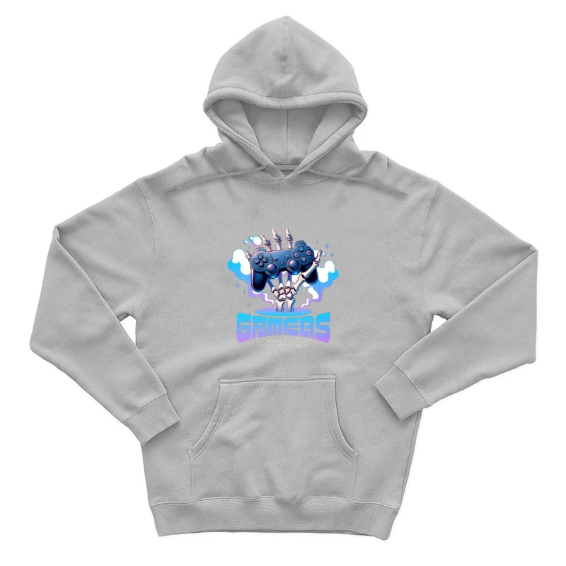 Skeletal Gamer's PlayStation Controller Art in Blue Male Pullover Hoodie