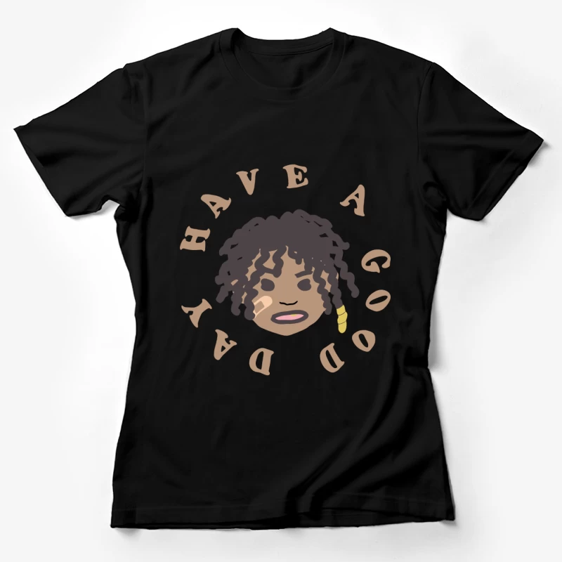Fröhlicher Tag Design mit Gesicht Damen T-Shirt