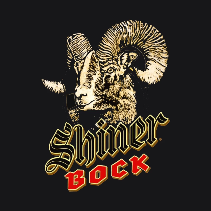 Vintage Shiner Bock Beer Logo with Golden Ram Head Design Male Pullover Hoodie