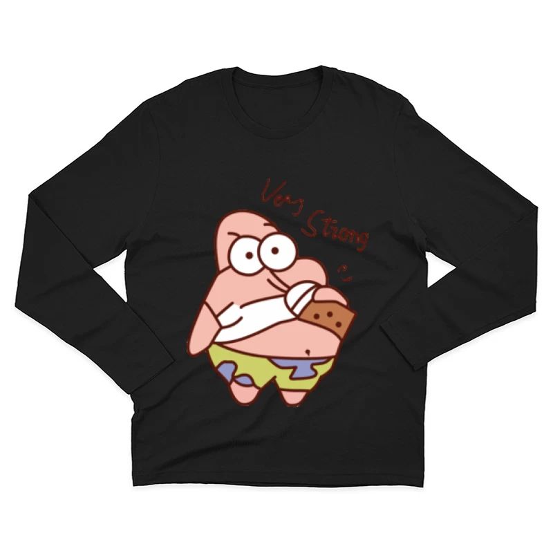 Starker Cartoon-Charakter mit Keks Herren Langarm T-Shirt