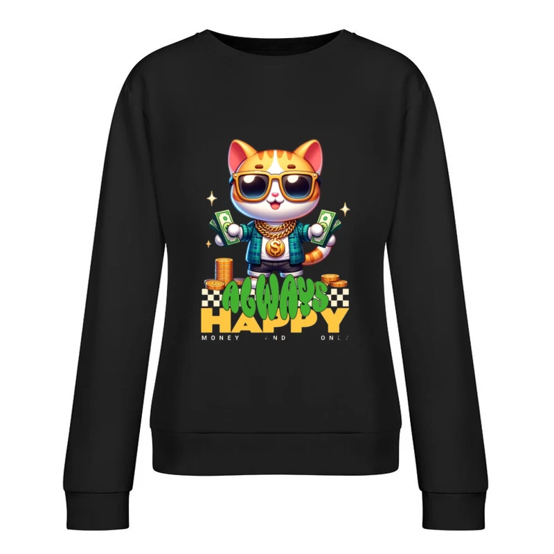 Chat riche avec de l'argent Femme Sweat-shirt à enfiler
