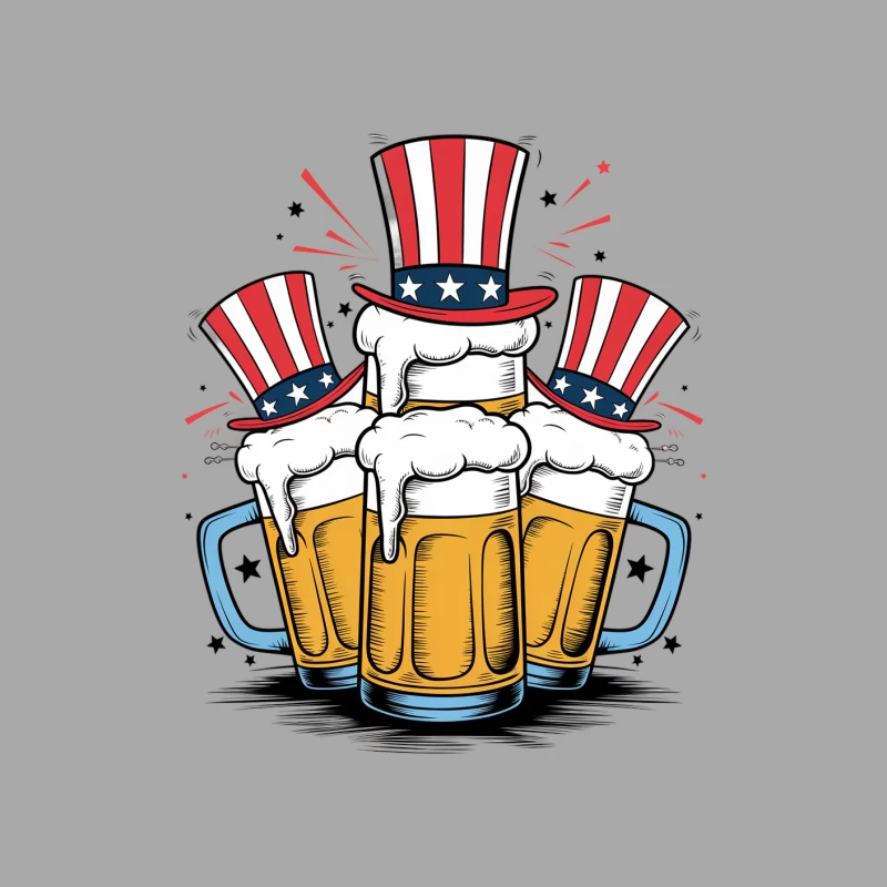 Patriotic American Beer Celebration for Independence Day Female Pullover Hoodie