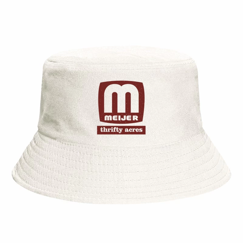 Vintage Meijer Thrifty Acres Retail Logo in Maroon Bucket Hat