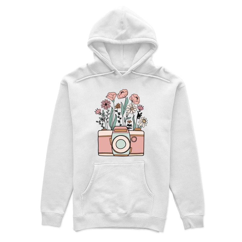 Kamera mit Blumenillustration Damen Pullover Hoodie