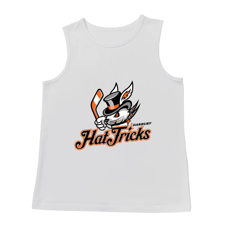 Danbury Hat Tricks Hockey Team Logo with Rabbit Mascot Male Tank Top