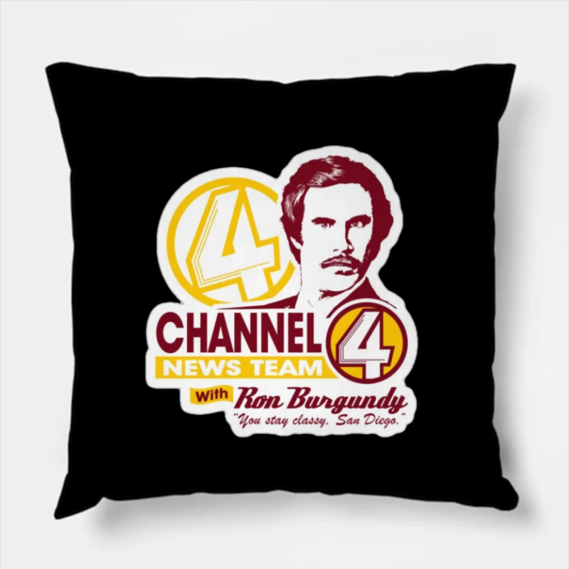 KVWN Channel 4 News Logo 3 Throw Pillow