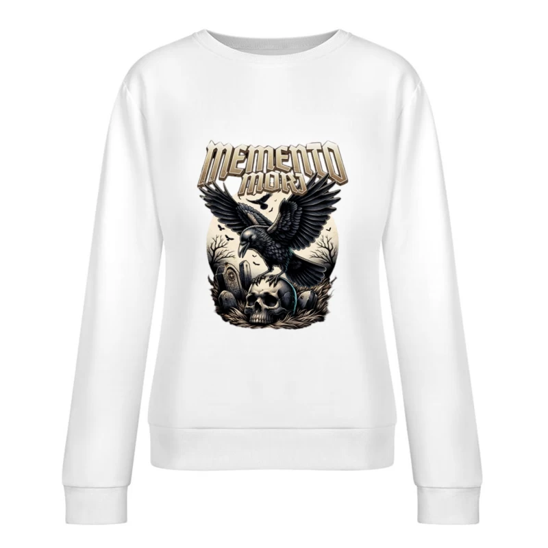 Rabenschädel Memento Mori Damen Pullover Sweatshirt