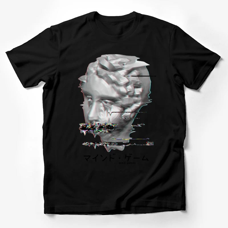Verzerrtes Gesichtsskulpturdesign Herren T-Shirt