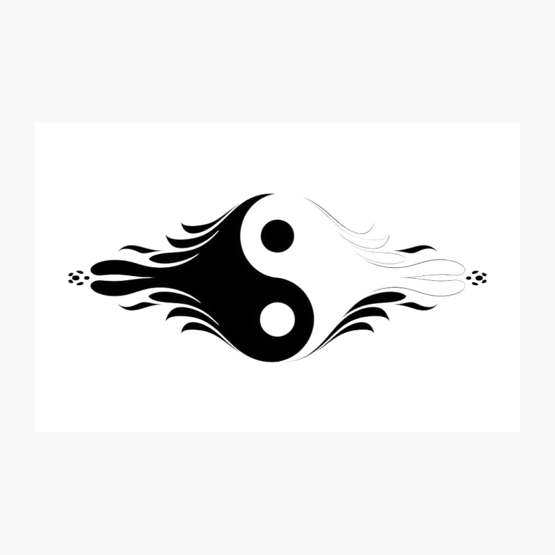 Flaming Yin Yang: Symbol of Balanced Harmony Travel Mug