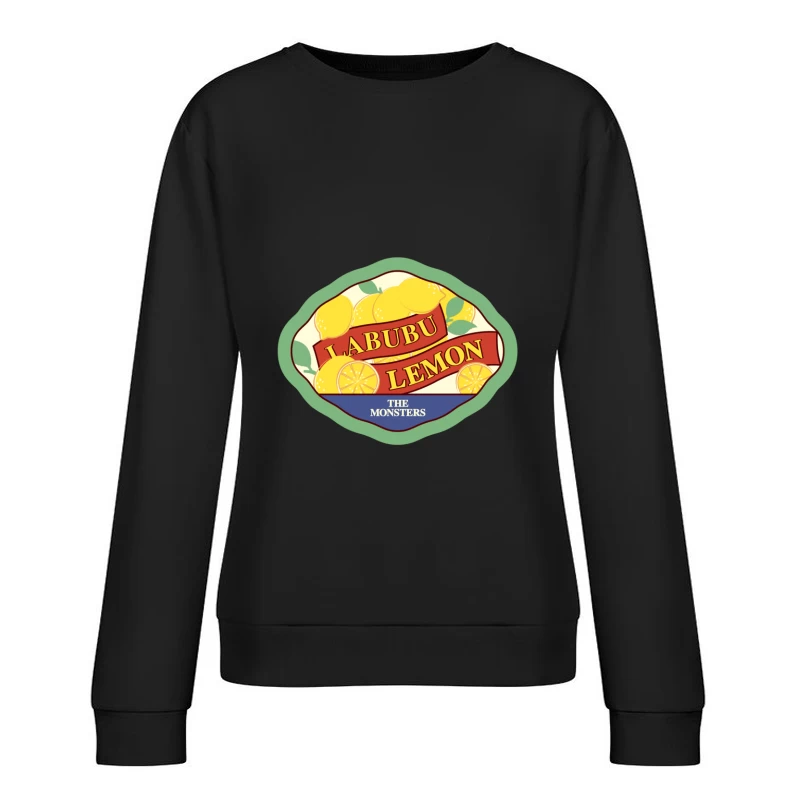 Labubu Zitrone Etikett Damen Pullover Sweatshirt