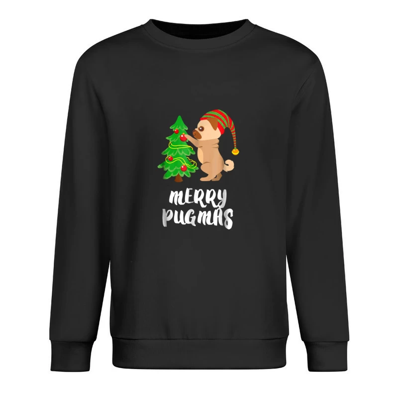 Joyeux Noël avec Carlin et Arbre de Noël Homme Sweat-shirt à enfiler