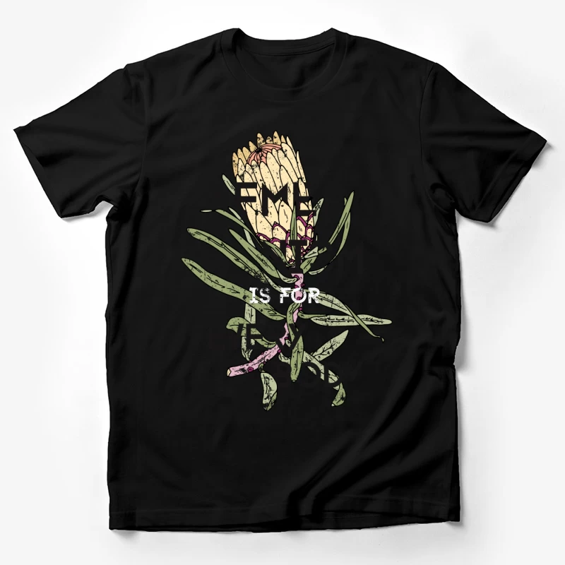 Fleur délicate avec message féministe Homme T-Shirt