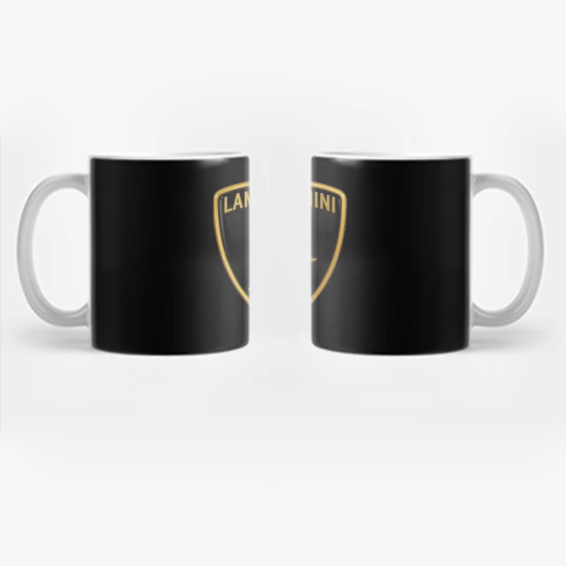 Lamborghini Luxury Automotive Brand Logo with Golden Bull Emblem Coffee Mug