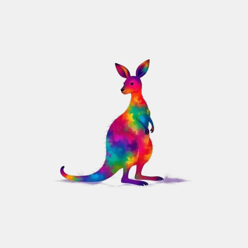 Rainbow Watercolor Kangaroo Art Male Tank Top