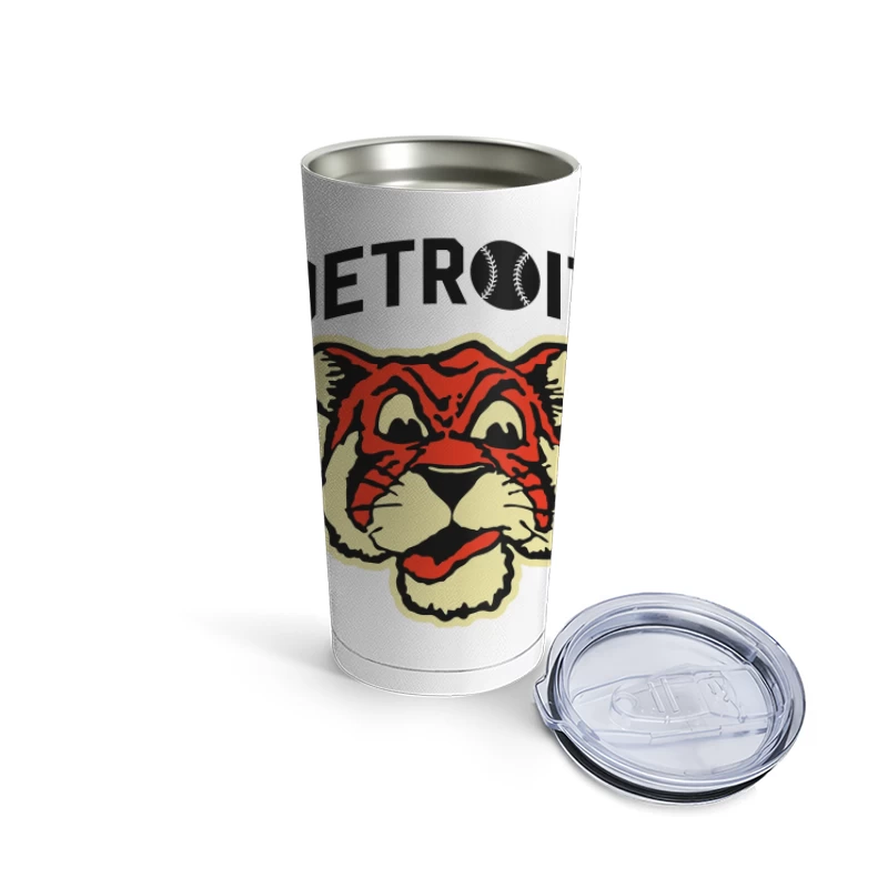 Vintage Detroit Tigers Baseball Team Logo Design Travel Mug