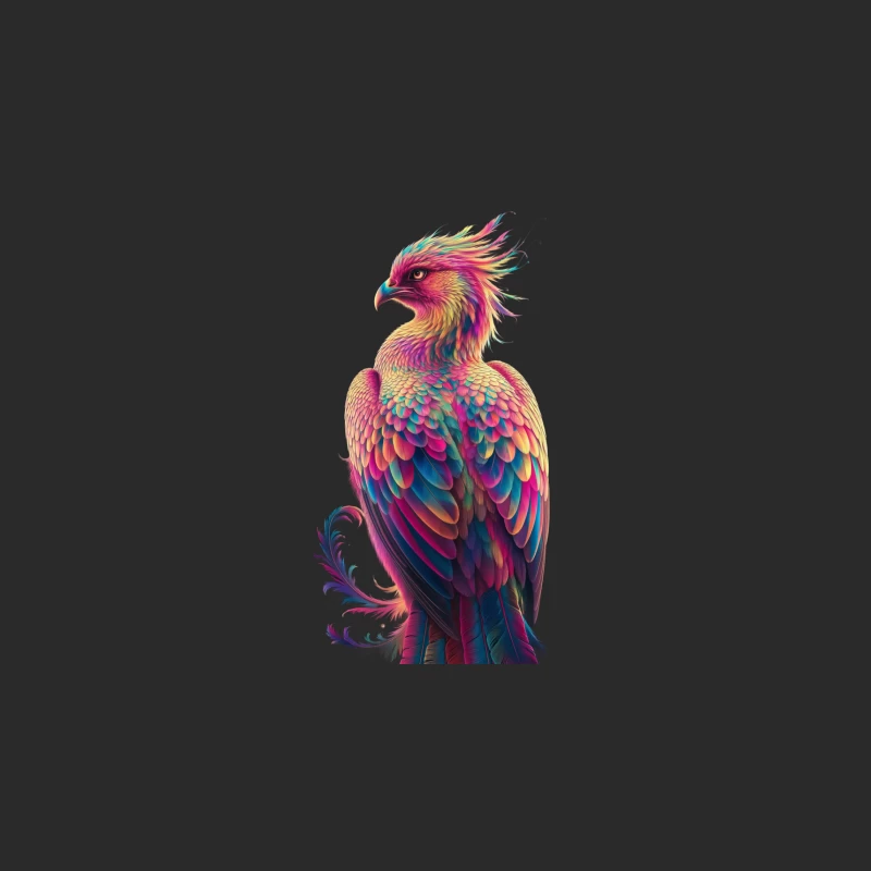 Vibrant Phoenix: A Colorful Fantasy Bird Illustration Baseball Cap